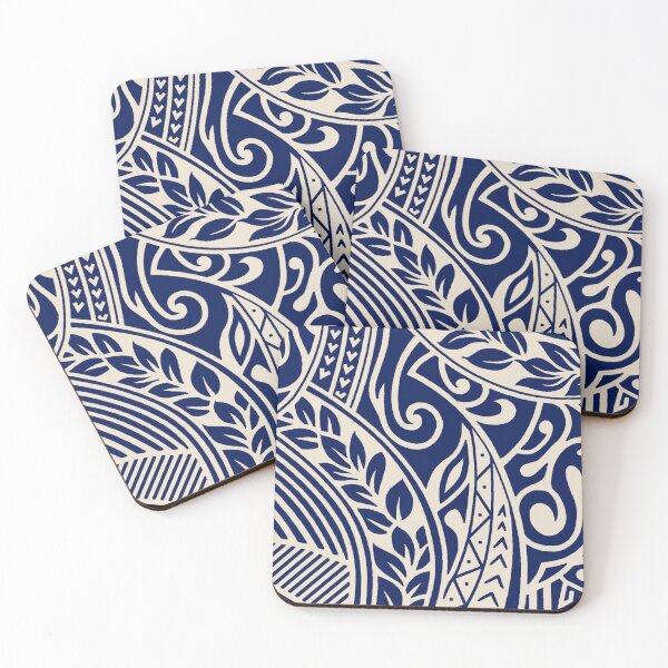 Item preview, Navy Blue Polynesian Tribal Tattoo Seamless Pattern designed and sold by LYAN-STORE.