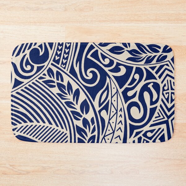 Item preview, Navy Blue Polynesian Tribal Tattoo Seamless Pattern designed and sold by LYAN-STORE.