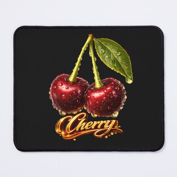 Item preview, Cherry Glow – Realistic Wet Cherries Typography Design designed and sold by Les-Ink-Studio.