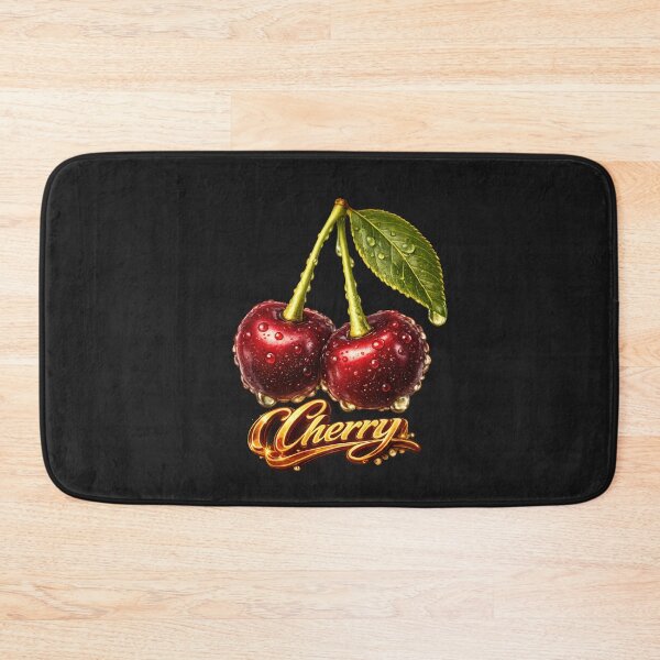 Item preview, Cherry Glow – Realistic Wet Cherries Typography Design designed and sold by Les-Ink-Studio.