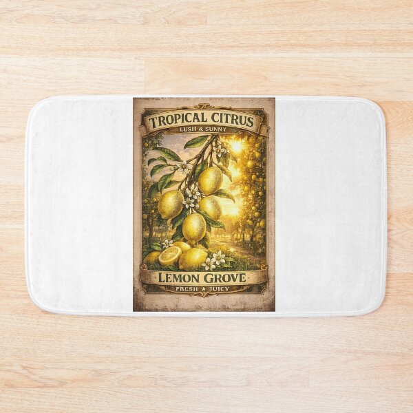 Item preview, Vintage Lemon Grove Sunset Poster designed and sold by Les-Ink-Studio.