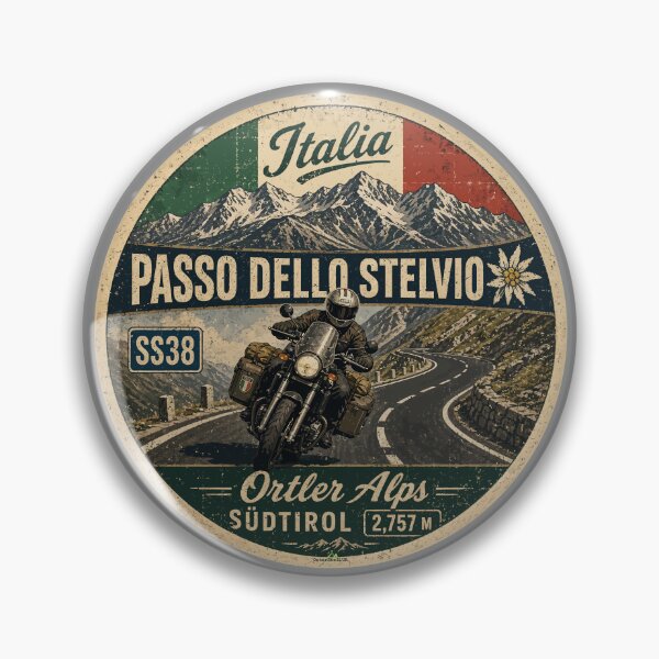 Item preview, Stelvio Pass Passo Dello Stelvio Italy Motorcycle Sticker & TShirt 11 designed and sold by OuterShellUK.