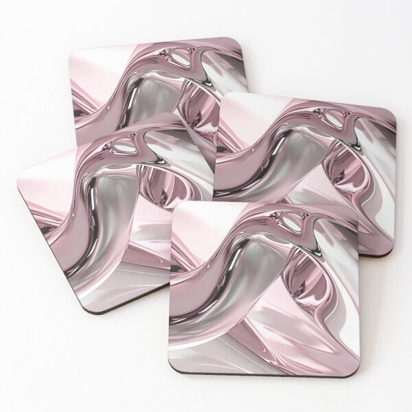 Item preview, Liquid Rose Gold Metallic Waves 3D Chrome Abstract Art designed and sold by LYAN-STORE.