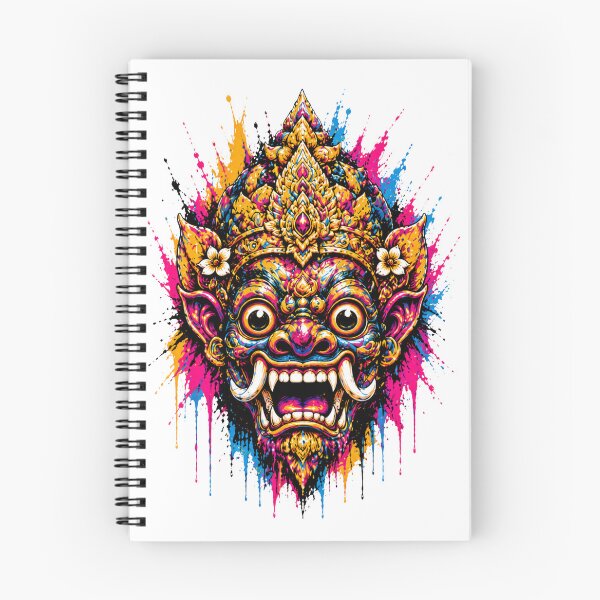 Item preview, Mystic Temple Demon – Neon Thai Guardian Mask Main Tag: designed and sold by filou designs.