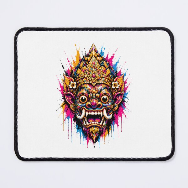 Item preview, Mystic Temple Demon – Neon Thai Guardian Mask Main Tag: designed and sold by filou designs.