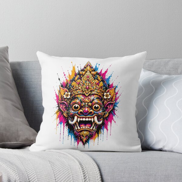 Item preview, Mystic Temple Demon – Neon Thai Guardian Mask Main Tag: designed and sold by filou designs.