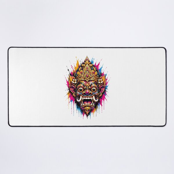 Item preview, Mystic Temple Demon – Neon Thai Guardian Mask Main Tag: designed and sold by filou designs.