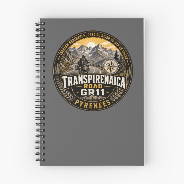 Item preview, Transpirenaica GR11 Trans-Pyrenees Motorcycle Road Sticker TShirt 05 designed and sold by OuterShellUK.