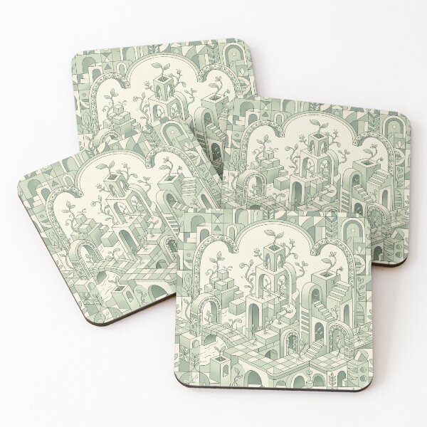 Item preview, Verdant Geometry: Dream Architecture Botanical Maze Sticker  designed and sold by CuteRage.