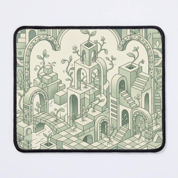 Item preview, Verdant Geometry: Dream Architecture Botanical Maze Sticker  designed and sold by CuteRage.