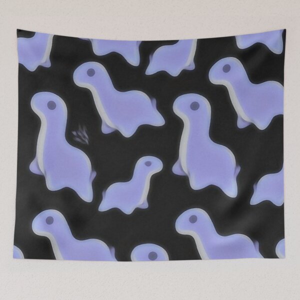 Item preview, Cute Kawaii Purple Dinosaur Loch Ness Monster Seamless Pattern designed and sold by LYAN-STORE.