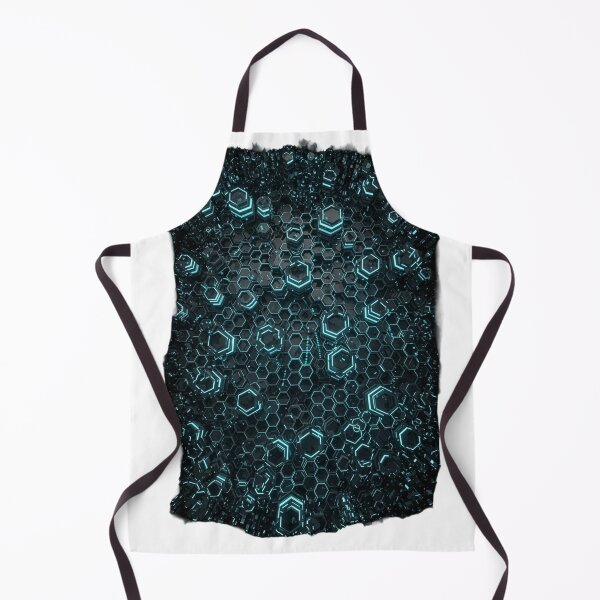 Item preview, Hexagon tech grid neon cyan futuristic texture cyberpunk sci-fi gaming pattern art designed and sold by icemanphotos.