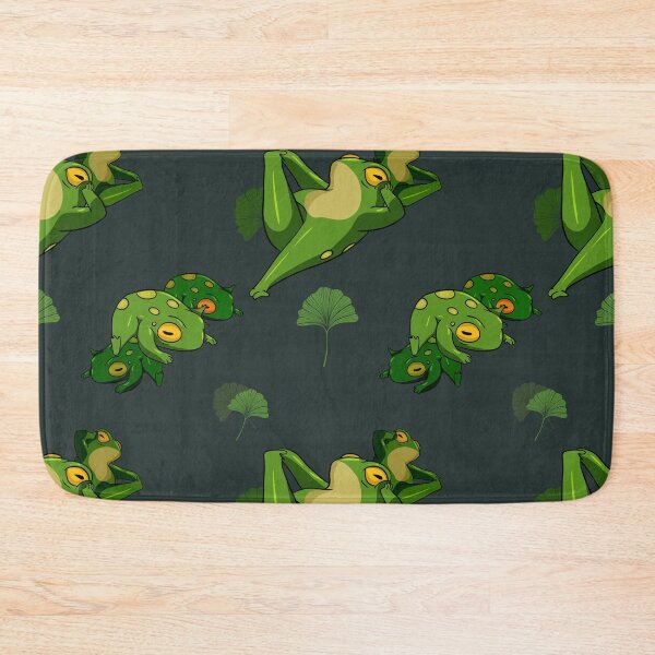 Item preview, Cute Chill Frogs and Ginkgo Leaves Seamless Pattern designed and sold by LYAN-STORE.