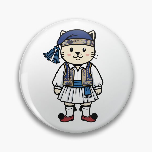 Item preview, Greece cute cat in greec outfit designed and sold by monkeytee.