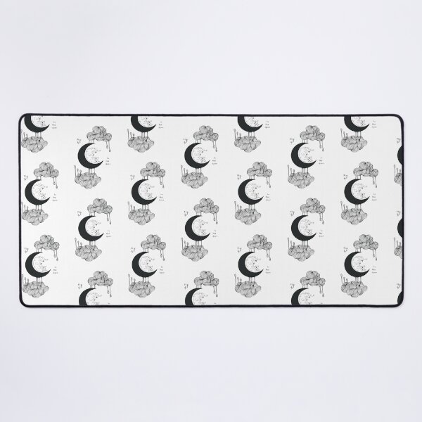 Item preview, Flying cat in the moon and surrealist clouds made with lines designed and sold by ArtedeSer.