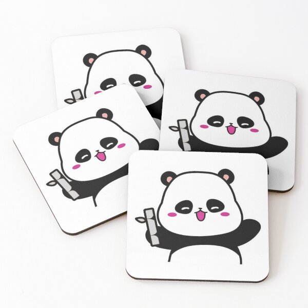 Item preview, Cute Kawaii Panda Holding Bamboo Sticker designed and sold by pensational.