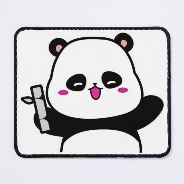 Item preview, Cute Kawaii Panda Holding Bamboo Sticker designed and sold by pensational.