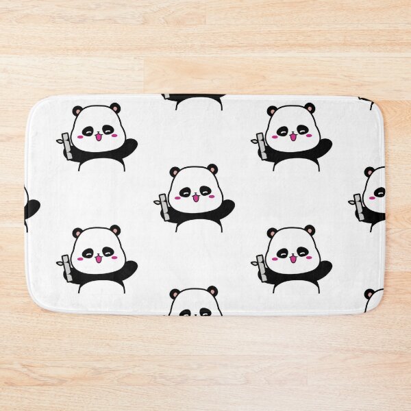 Item preview, Cute Kawaii Panda Holding Bamboo Sticker designed and sold by pensational.