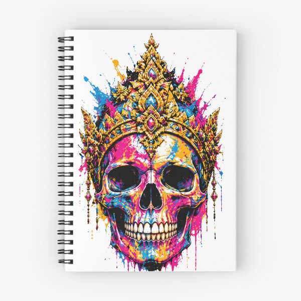 Artikelvorschau, Neon Skull Queen – Royal Pop Art Rebellion  Haupt-Tag: entworfen und verkauft von filou designs.