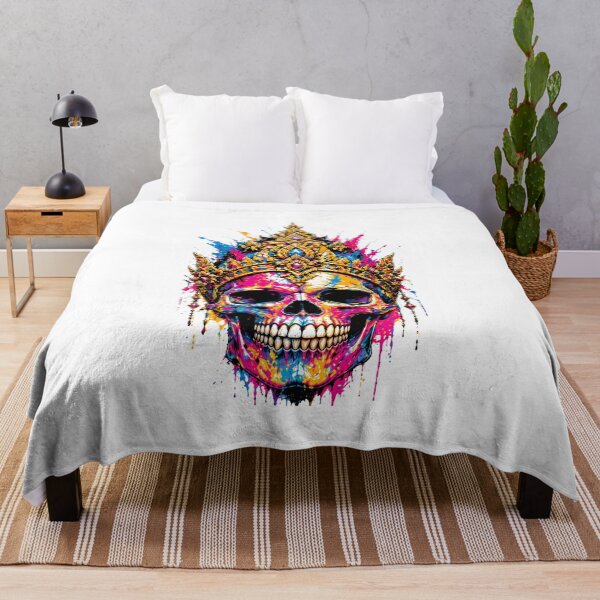 Item preview, Neon Skull Queen – Royal Pop Art Rebellion Main Tag: designed and sold by filou designs.