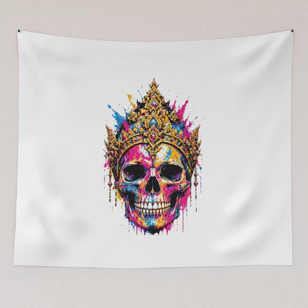 Item preview, Neon Skull Queen – Royal Pop Art Rebellion Main Tag: designed and sold by filou designs.