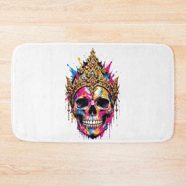 Artikelvorschau, Neon Skull Queen – Royal Pop Art Rebellion Haupt-Tag: entworfen und verkauft von filou designs.