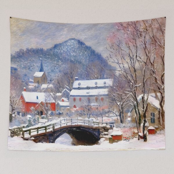 Item preview, Norwegian Landscape, Sandviken: Impression of Snow‑Laden Hills designed and sold by artdesignsnow.