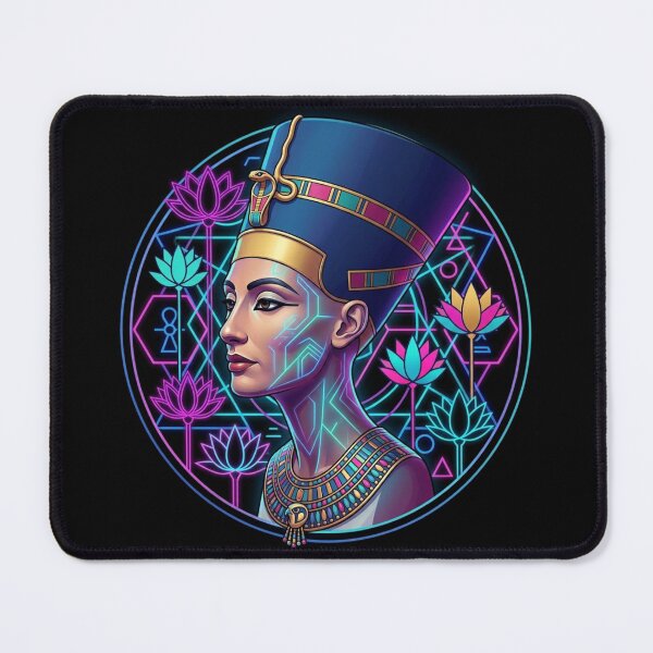 Item preview, Neon Nefertiti Cyberpunk Art | Futuristic Ancient Egypt Queen Design designed and sold by Queen Cleopatra.