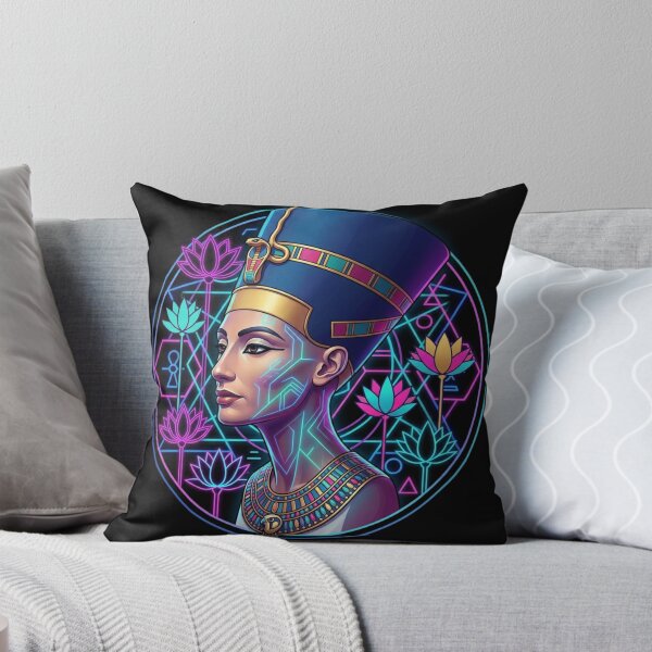 Item preview, Neon Nefertiti Cyberpunk Art | Futuristic Ancient Egypt Queen Design designed and sold by Queen Cleopatra.