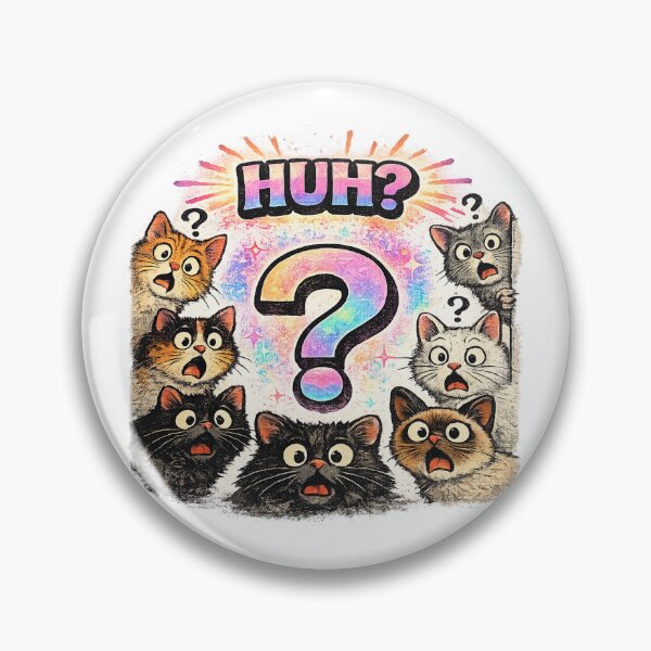 Item preview, HUH Funny Shocked Cat Meme Colorful Humor Confusion Gift designed and sold by irfanshikh.