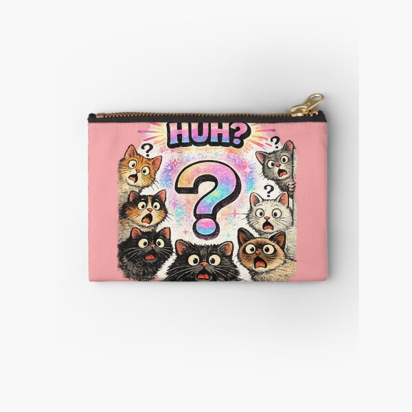 Item preview, HUH Funny Shocked Cat Meme Colorful Humor Confusion Gift designed and sold by irfanshikh.