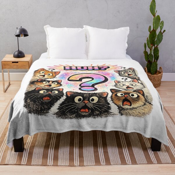 Item preview, HUH Funny Shocked Cat Meme Colorful Humor Confusion Gift designed and sold by irfanshikh.