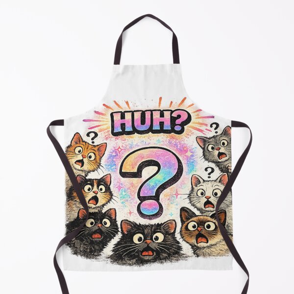 Item preview, HUH Funny Shocked Cat Meme Colorful Humor Confusion Gift designed and sold by irfanshikh.