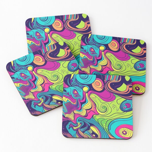 Item preview, Retro 70s Psychedelic Neon Swirl Trippy Abstract Pattern designed and sold by LYAN-STORE.