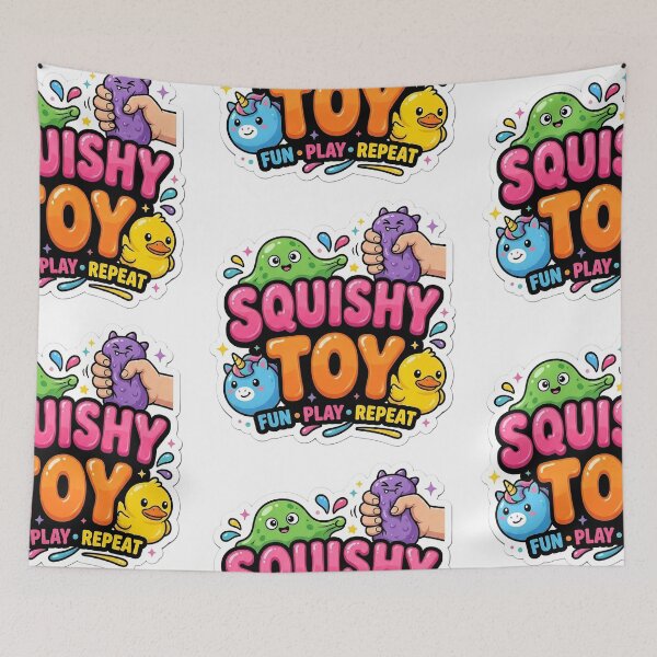 Item preview, Squishy Toy Fun Play Repeat – Cute Kawaii Sensory Toy Sticker Design designed and sold by Bhaskar Digital Art.