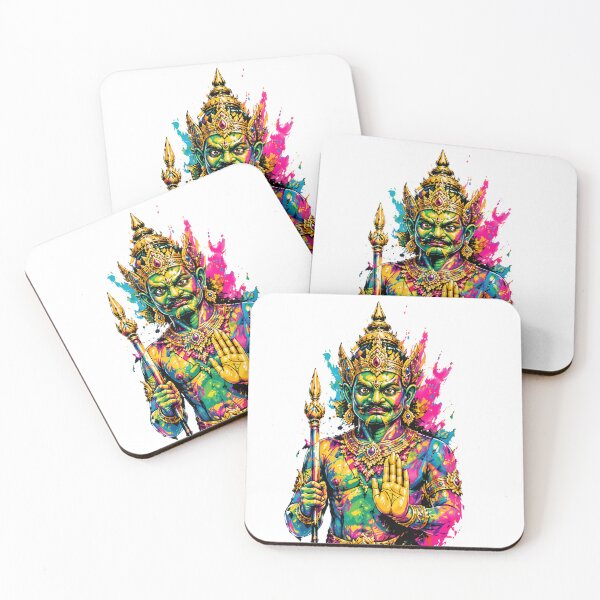Item preview, Neon Temple Guardian – Thai Mythology Pop Art designed and sold by filou designs.