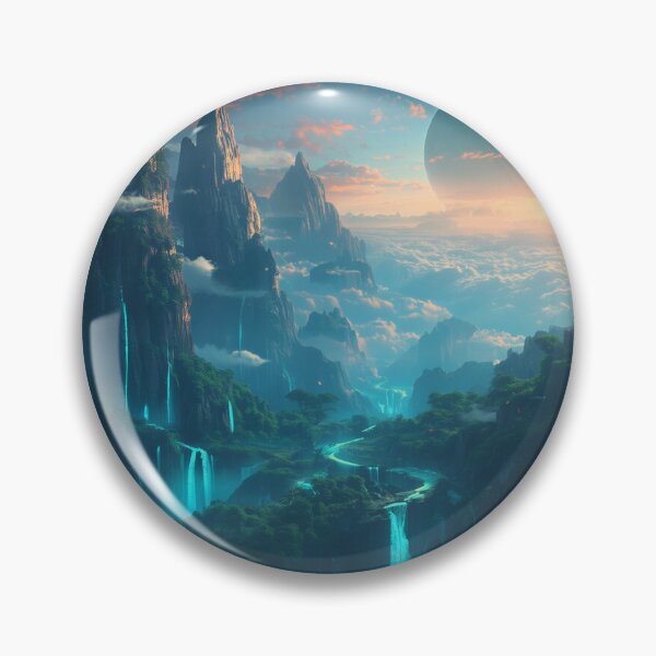 Item preview, Skyfire Falls Fantasy Sci-Fi Alien Landscape designed and sold by Luminous Wilds.