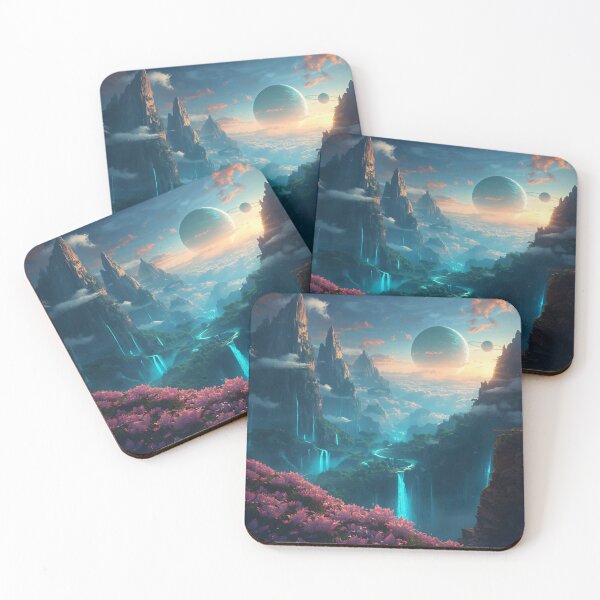 Item preview, Skyfire Falls Fantasy Sci-Fi Alien Landscape designed and sold by Luminous Wilds.