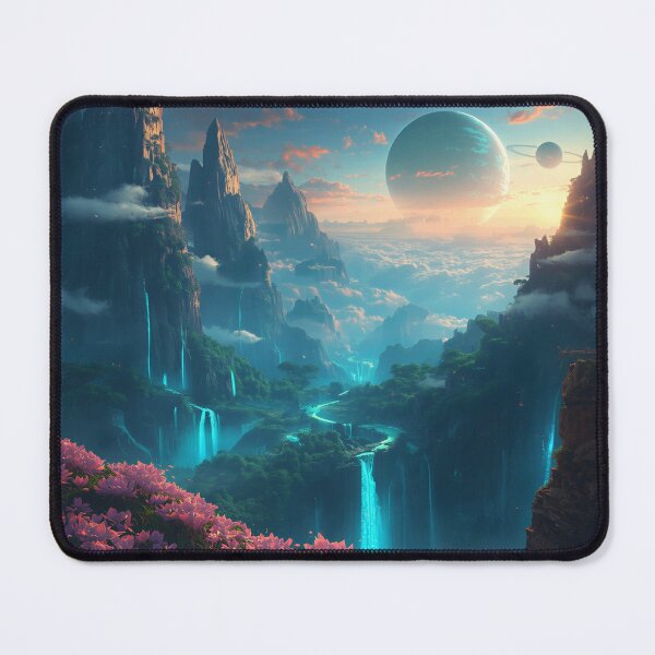 Item preview, Skyfire Falls Fantasy Sci-Fi Alien Landscape designed and sold by Luminous Wilds.