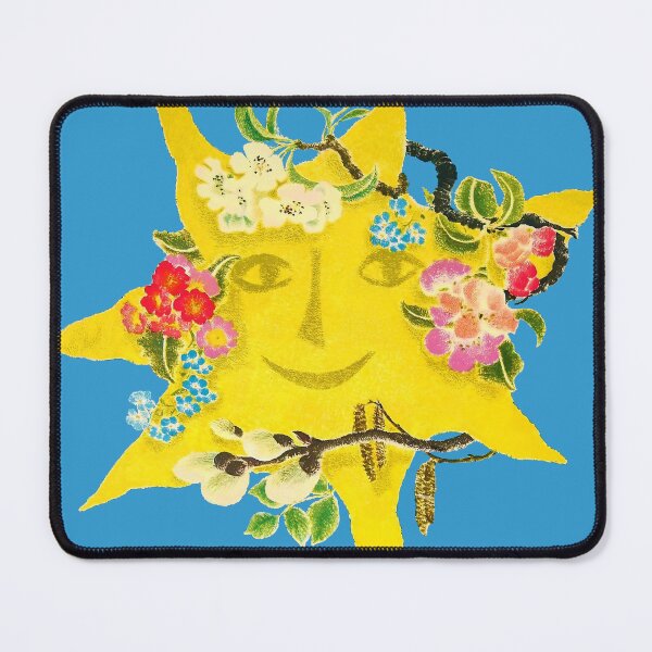 Item preview, Floral Sun Face – Spring Blossom Folk Art Nature Illustration designed and sold by Schulz Lightprint Studio.
