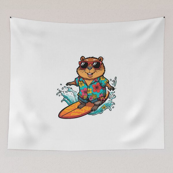 Item preview, Cool Capybara Summer Surf designed and sold by PeterskyDesign.