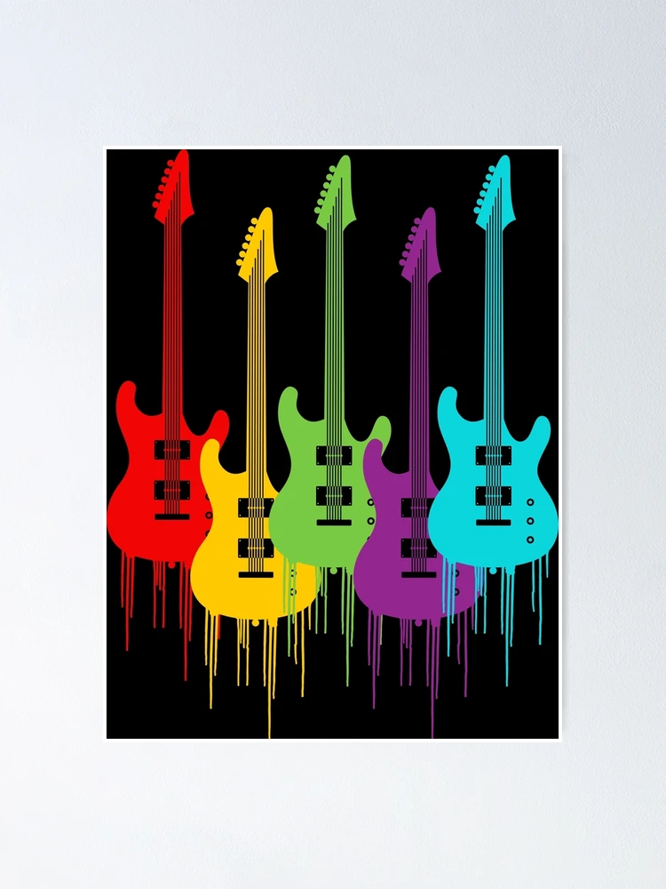Colorful electric guitars | Poster