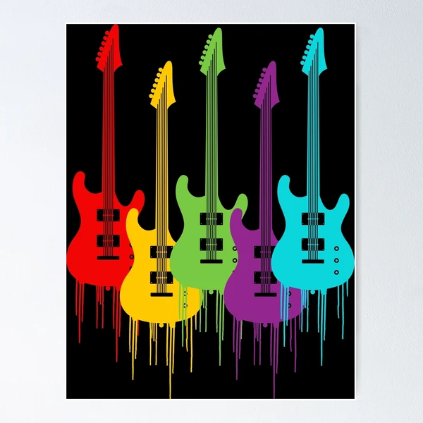 Colorful electric guitars | Poster