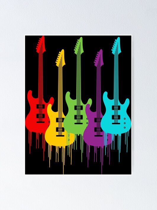 Colorful electric guitars