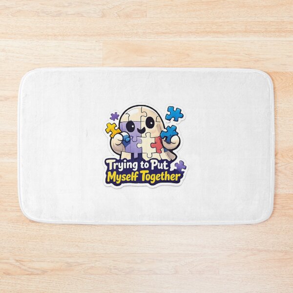 Item preview, Trying to Put Myself Together Funny Puzzle Ghost Sticker designed and sold by Jyotisima8929.