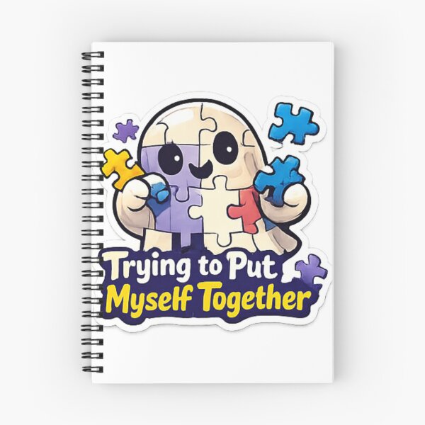 Item preview, Trying to Put Myself Together Funny Puzzle Ghost Sticker designed and sold by Jyotisima8929.