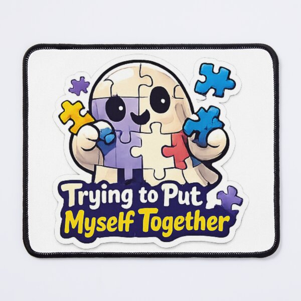 Item preview, Trying to Put Myself Together Funny Puzzle Ghost Sticker designed and sold by Jyotisima8929.