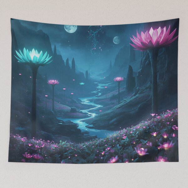 Item preview, Spirit Bloom Basin Fantasy Alien Landscape designed and sold by Luminous Wilds.
