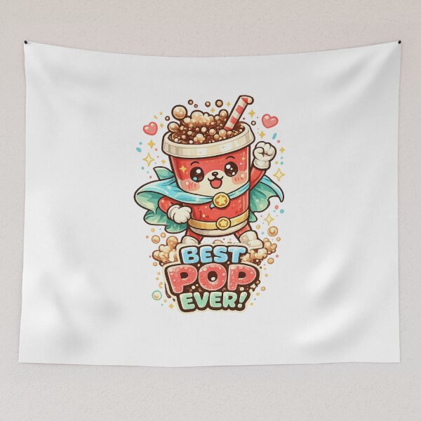 Item preview, Best Pop Ever! Kawaii Soda Superhero Father's Day Design designed and sold by RonBear-Designs.