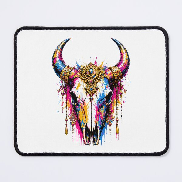 Item preview, Sacred Buffalo Skull – Neon Tribal Spirit designed and sold by filou designs.
